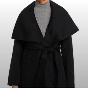 Tahari | Marla Black Wool Oversized Belted Wrap Cocoon Coat Womens Size XL